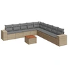 Image de vidaXL Ensemble de salon de jardin 10 pièces avec coussins Beige Poly Rattan