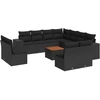 Image de vidaXL Ensemble de 12 canapés de jardin avec coussins noir poly rotin