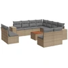 Image de vidaXL Ensemble de 12 canapés de jardin avec coussins Beige Poly Rattan