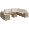 Image de vidaXL Ensemble de salon de jardin 10 pièces avec coussins Beige Poly Rattan