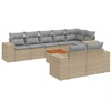 Image de vidaXL Ensemble de salon de jardin 9 pièces avec coussins beige Poly rotin