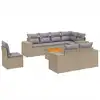 Image de vidaXL Ensemble de salon de jardin 9 pièces avec coussins beige Poly rotin