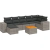 Image de vidaXL Ensemble de jardin canapé 8 pièces avec coussins Gris Poly rotin