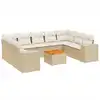 Image de vidaXL Ensemble de salon de jardin 10 pièces avec coussins Beige Poly Rattan