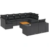 Image de vidaXL Ensemble de 10 canapés de jardin avec coussins noir poly rotin