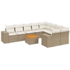 Image de vidaXL Ensemble de salon de jardin 10 pièces avec coussins Beige Poly Rattan