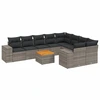 Image de vidaXL Ensemble de salon de jardin 10 pièces avec coussins Gris Poly Rattan