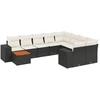 Image de vidaXL Ensemble de 10 canapés de jardin avec coussins noir poly rotin