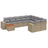 Image de vidaXL Ensemble de salon de jardin 10 pièces avec coussins Beige Poly Rattan