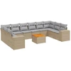 Image de vidaXL Ensemble de salon de jardin 11 pièces avec coussins Beige Poly Rattan