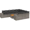 Image de vidaXL Ensemble de salon de jardin 11 pièces avec coussins Gris Poly rotin