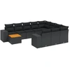 Image de vidaXL Ensemble de salon de jardin 11 pièces avec coussins noir poly rotin