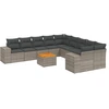 Image de vidaXL Ensemble de salon de jardin 11 pièces avec coussins Gris Poly rotin