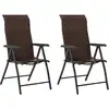 Image de vidaXL Chaises de jardin 2 pcs. Pliable Marron Poly Rattan