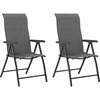 Image de vidaXL Chaises de jardin 2 pcs. Pliable Gris Poly Rattan