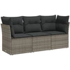 Image de vidaXL Ensemble de salon de jardin 3 pièces avec coussins Gris Poly rotin