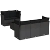 Image de vidaXL Ensemble de salon de jardin 6 pièces avec coussins noir poly rotin
