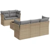 Image de vidaXL Ensemble de salon de jardin 6 pièces avec coussins Beige Poly Rattan