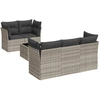 Image de vidaXL Ensemble de salon de jardin 6 pièces avec coussins gris clair Poly rotin