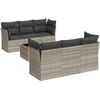 Image de vidaXL Ensemble de salon de jardin 7 pièces avec coussins gris clair Poly rotin