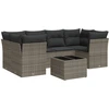 Image de vidaXL Ensemble de salon de jardin 7 pièces avec coussins Gris Poly rotin