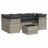 Image de vidaXL Ensemble de salon de jardin 7 pièces avec coussins gris clair Poly rotin