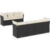 Image de vidaXL Ensemble de jardin canapé 8 pièces avec coussins noir poly rotin