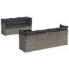 Image de vidaXL Ensemble de jardin canapé 8 pièces avec coussins Gris Poly rotin