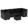 Image de vidaXL Ensemble de jardin canapé 8 pièces avec coussins noir poly rotin