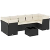 Image de vidaXL Ensemble de jardin canapé 8 pièces avec coussins noir poly rotin
