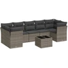 Image de vidaXL Ensemble de jardin canapé 8 pièces avec coussins Gris Poly rotin