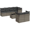 Image de vidaXL Ensemble de jardin canapé 8 pièces avec coussins Gris Poly rotin