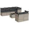 Image de vidaXL Ensemble de jardin canapé 8 pièces avec coussins gris clair Poly rotin