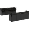 Image de vidaXL Ensemble de salon de jardin 9 pièces avec coussins noir poly rotin