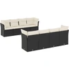 Image de vidaXL Ensemble de salon de jardin 9 pièces avec coussins noir poly rotin