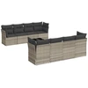 Image de vidaXL Ensemble de salon de jardin 9 pièces avec coussins gris clair Poly rotin