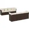 Image de vidaXL Ensemble de salon de jardin 9 pièces avec coussins Marron Poly Rattan