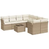 Image de vidaXL Ensemble de salon de jardin 9 pièces avec coussins beige Poly rotin