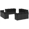 Image de vidaXL Ensemble de 12 canapés de jardin avec coussins noir poly rotin