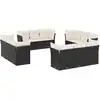 Image de vidaXL Ensemble de 12 canapés de jardin avec coussins noir poly rotin