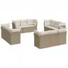 Image de vidaXL Ensemble de 12 canapés de jardin avec coussins Beige Poly Rattan