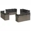 Image de vidaXL Ensemble de salon de jardin 12 pièces avec coussins Gris Poly rotin