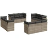 Image de vidaXL Ensemble de 12 canapés de jardin avec coussins gris clair Poly rotin
