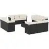 Image de vidaXL Ensemble de 13 canapés de jardin avec coussins noir poly rotin