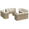 Image de vidaXL Ensemble de 13 canapés de jardin avec coussins Beige Poly Rattan