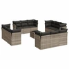 Image de vidaXL Ensemble de 13 canapés de jardin avec coussins gris clair Poly rotin