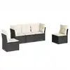 Image de vidaXL Ensemble de salon de jardin 5 pièces avec coussins noir poly rotin