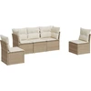 Image de vidaXL Ensemble de salon de jardin 5 pièces avec coussins Beige Poly Rattan