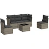 Image de vidaXL Ensemble de salon de jardin 6 pièces avec coussins Gris Poly rotin