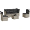 Image de vidaXL Ensemble de salon de jardin 6 pièces avec coussins gris clair Poly rotin